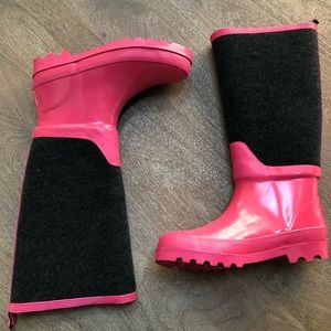 J. CREW Rain Boots Pink / Gray  7